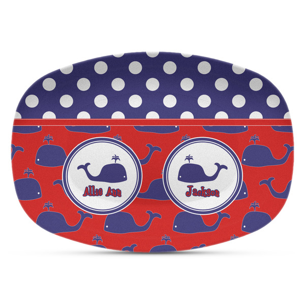 Custom Whale Plastic Platter - Microwave & Oven Safe Composite Polymer (Personalized)