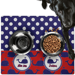 Whale Dog Food Mat - Large w/ Name or Text