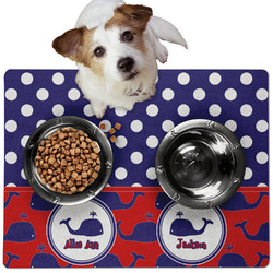Whale Dog Food Mat - Medium w/ Name or Text
