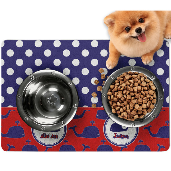 Custom Whale Dog Food Mat - Small w/ Name or Text