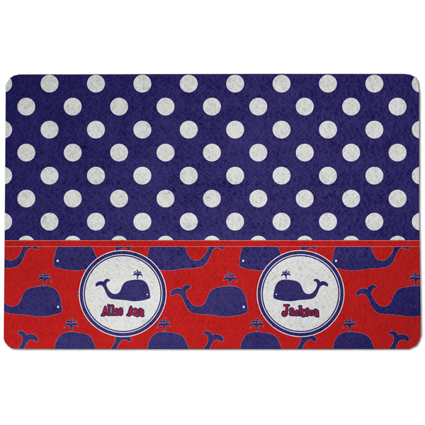 Custom Whale Dog Food Mat w/ Name or Text