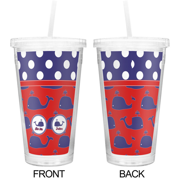 Whale Double Wall Tumbler with Straw - Approval