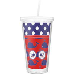 Whale Double Wall Tumbler with Straw (Personalized)