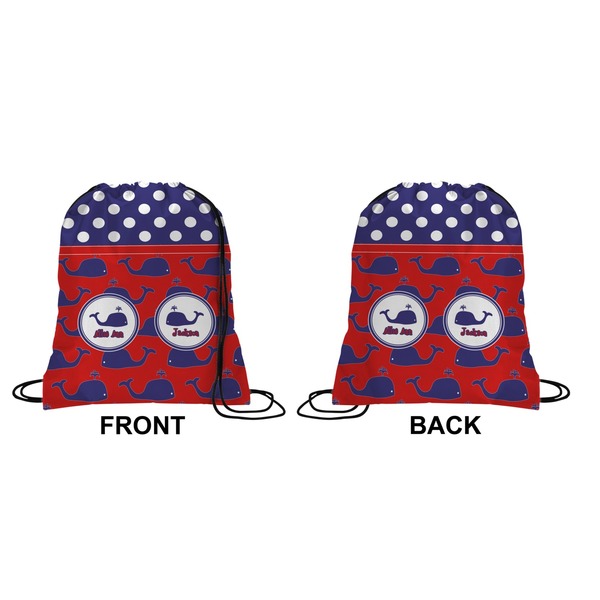 Whale Drawstring Backpack Front & Back Small
