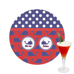 Whale Printed Drink Topper -  2.5" (Personalized)