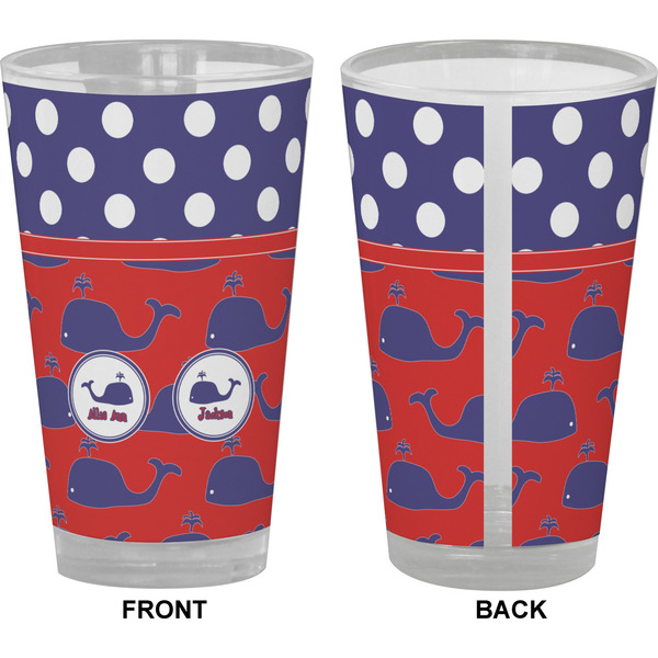 Whale Pint Glass - Full Color - Front & Back Views