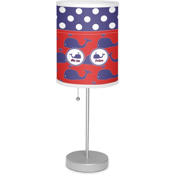 Custom Whale 7" Drum Lamp with Shade Linen (Personalized)