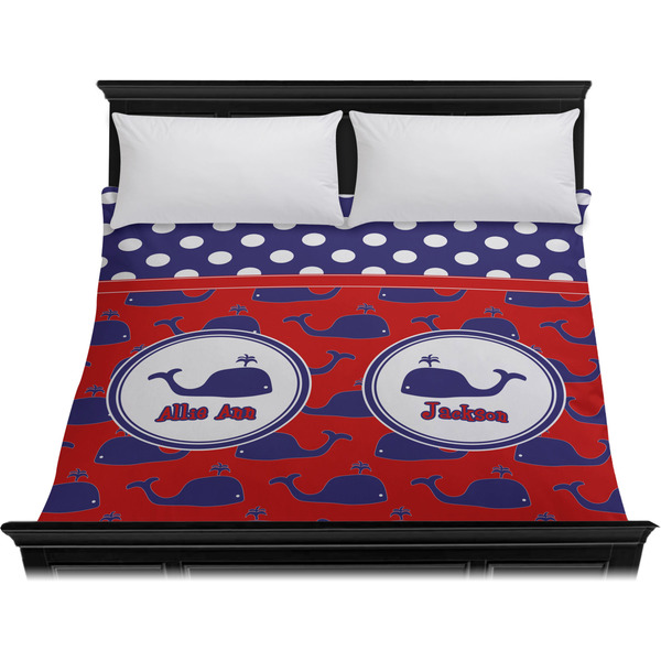 Whale Duvet Cover - King - On Bed - No Prop