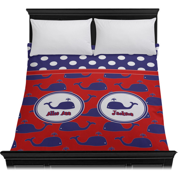 Whale Duvet Cover - Queen - On Bed - No Prop