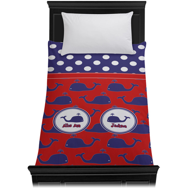 Whale Duvet Cover - Twin - On Bed - No Prop