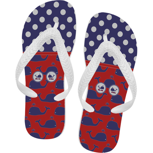 Custom Whale Flip Flops - Large (Personalized)