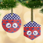 Whale Flat Glass Ornament w/ Name or Text