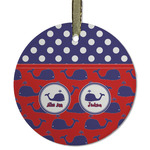 Whale Flat Glass Ornament - Round w/ Name or Text