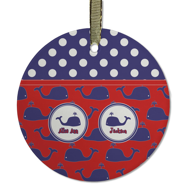 Whale Frosted Glass Ornament - Round