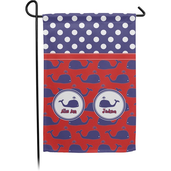 Custom Whale Small Garden Flag - Double Sided w/ Name or Text