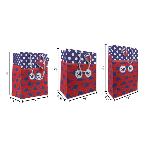 Whale Gift Bags - All Sizes - Dimensions