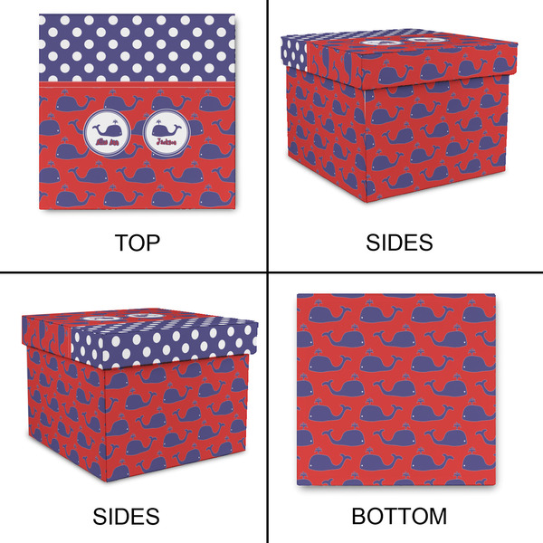 Whale Gift Boxes with Lid - Canvas Wrapped - Large - Approval
