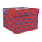 Whale Gift Boxes with Lid - Canvas Wrapped - Large - Front/Main