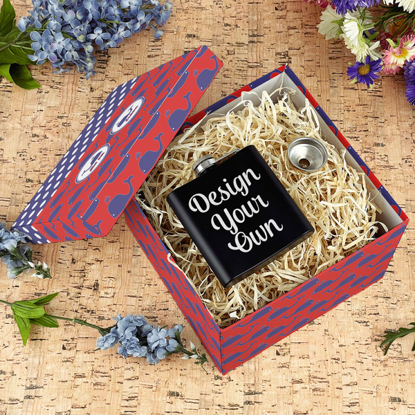 Whale Gift Boxes with Lid - Canvas Wrapped - Large - In Context