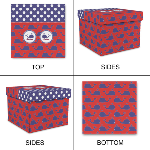 Whale Gift Boxes with Lid - Canvas Wrapped - Medium - Approval