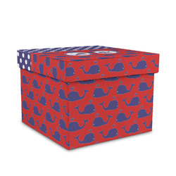 Whale Gift Box with Lid - Canvas Wrapped - Medium (Personalized)