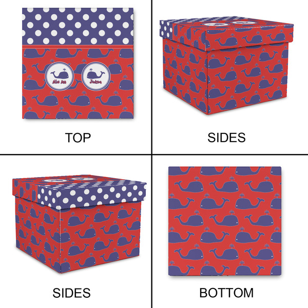 Whale Gift Boxes with Lid - Canvas Wrapped - Small - Approval