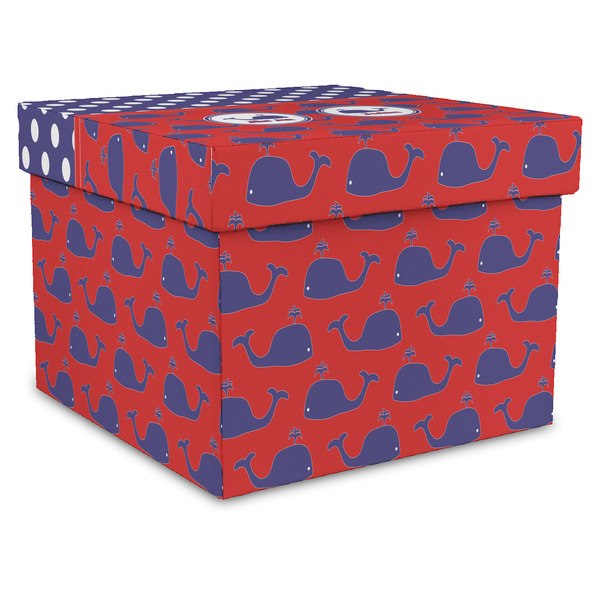 Custom Whale Gift Box with Lid - Canvas Wrapped - XX-Large (Personalized)