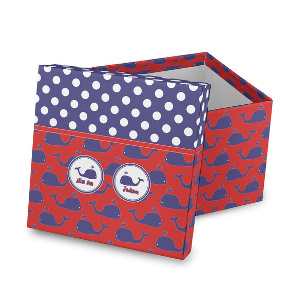 Custom Whale Gift Box with Lid - Canvas Wrapped (Personalized)