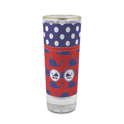 Whale 2 oz Shot Glass -  Glass with Gold Rim - Single (Personalized)