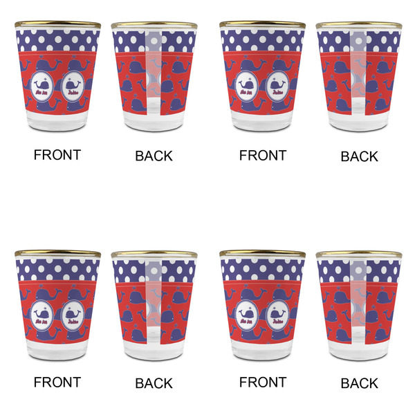 Whale Glass Shot Glass - with gold rim - Set of 4 - APPROVAL