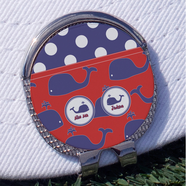 Custom Whale Golf Ball Marker - Hat Clip