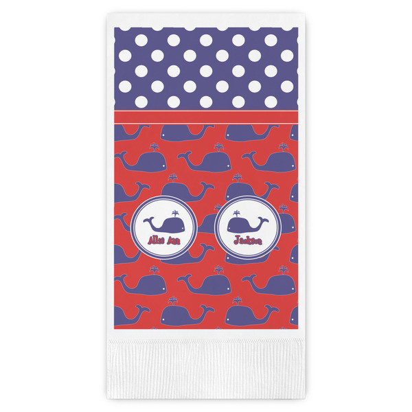 Custom Whale Guest Napkins - Full Color - Embossed Edge (Personalized)