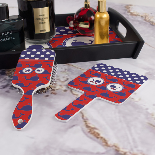 Whale Hair Brush and Hand Mirror - Bathroom Scene