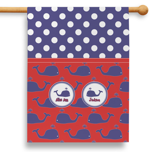 Custom Whale 28" House Flag - Single Sided (Personalized)