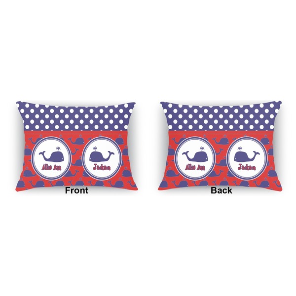 Whale  Indoor Rectangular Burlap Pillow (Front and Back)