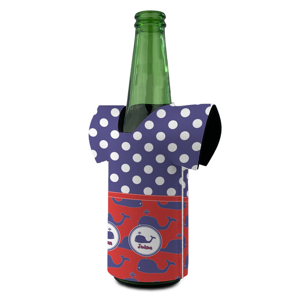 Whale Jersey Bottle Cooler - ANGLE (on bottle)