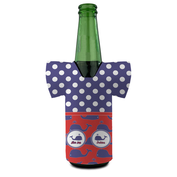 Whale Jersey Bottle Cooler - FRONT (on bottle)