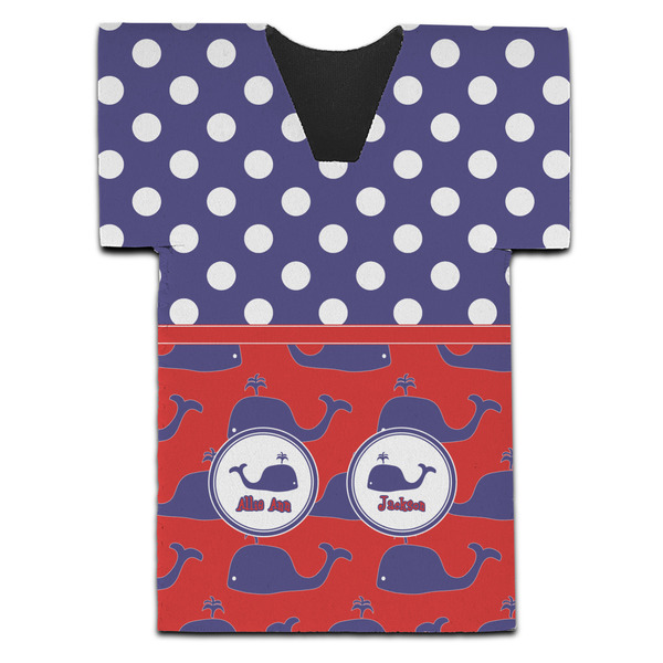 Whale Jersey Bottle Cooler - Set of 4 - FRONT (flat)