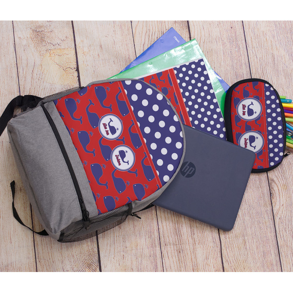 Whale Large Backpack - Gray - With Stuff