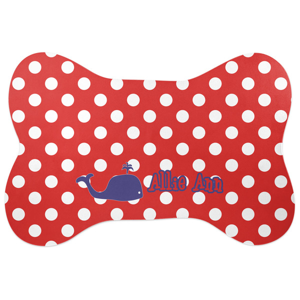 Custom Whale Bone Shaped Dog Food Mat (Personalized)