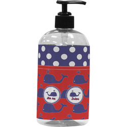 Whale Plastic Soap / Lotion Dispenser (16 oz - Large - Black) (Personalized)