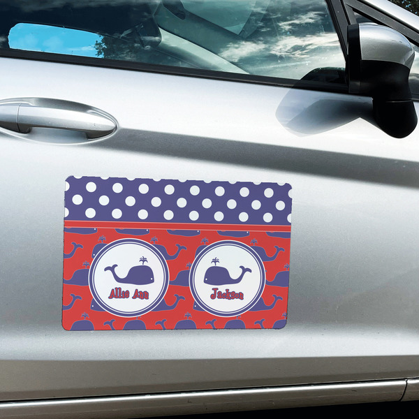 Whale Large Rectangle Car Magnets- In Context