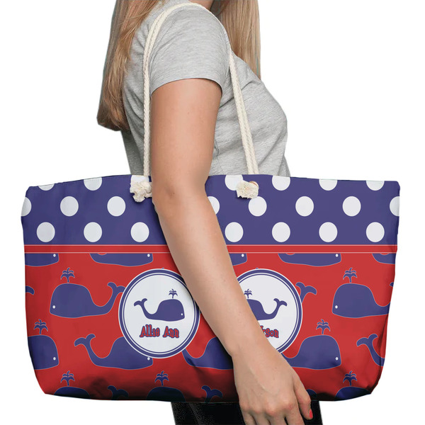 Whale Large Rope Tote Bag - In Context View