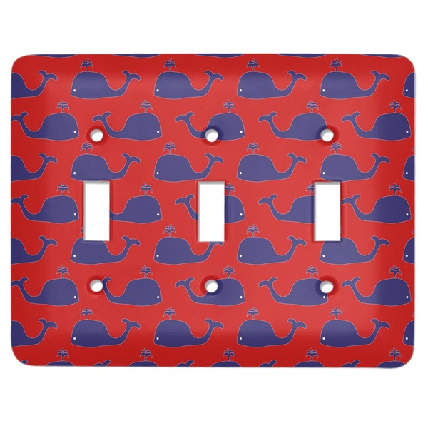 Custom Whale Light Switch Cover (3 Toggle Plate)