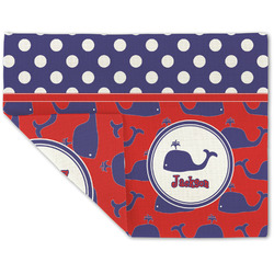 Whale Double-Sided Linen Placemat - Single w/ Name or Text