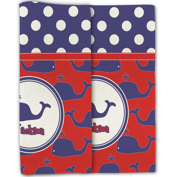 Whale Linen Placemat - Folded Half (double sided)