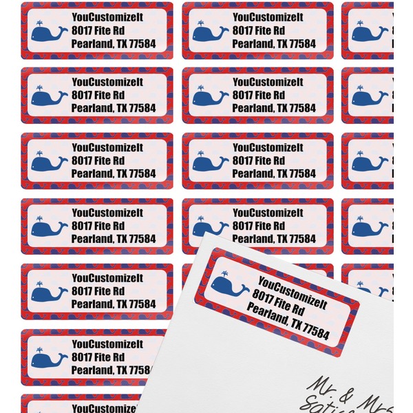 Whale Mailing Label on Envelope - Multiple Labels