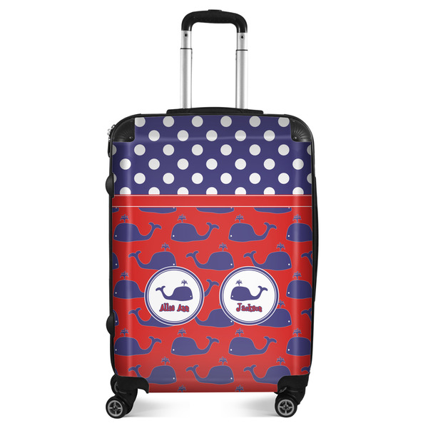 Custom Whale Suitcase - 24" Medium - Checked (Personalized)