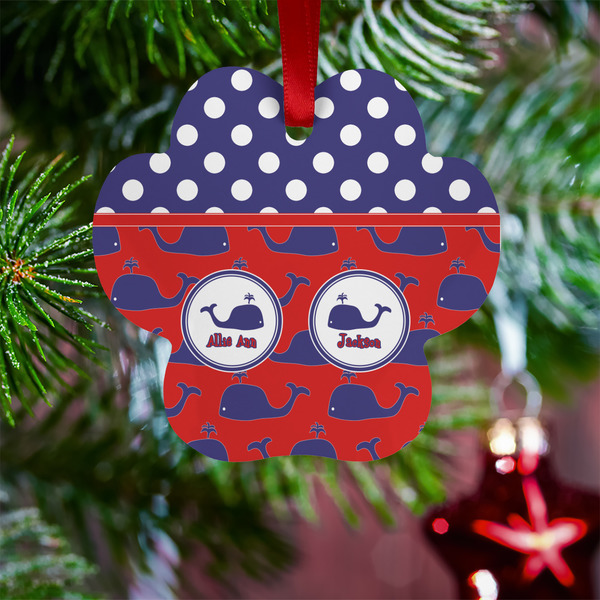 Whale Metal Paw Ornament - Lifestyle