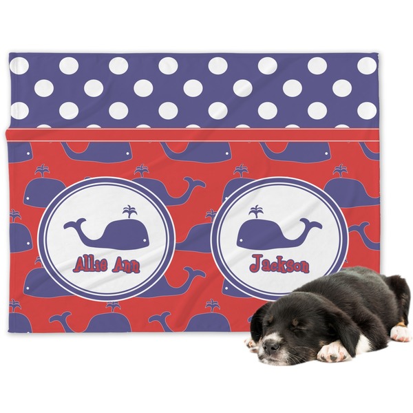 Custom Whale Dog Blanket - Large (Personalized)
